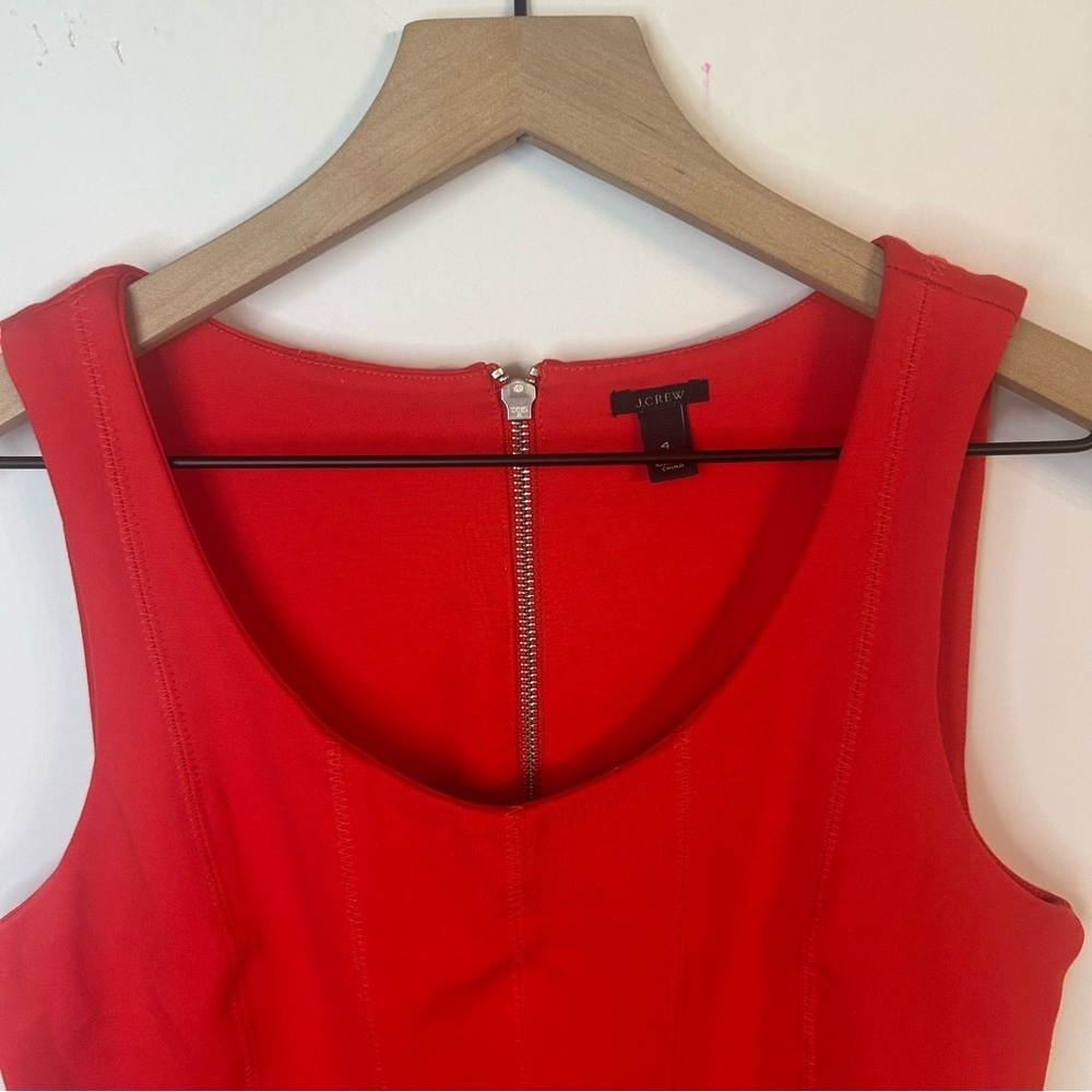 J.Crew Women’s Red Fit and Flare Sleeveless Pleated Dress, Size 4 - Picture 4 of 9